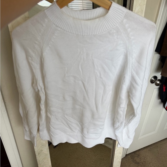 Quince Women's Organic Cotton Cream Turtleneck Sweater - Picture 3 of 6